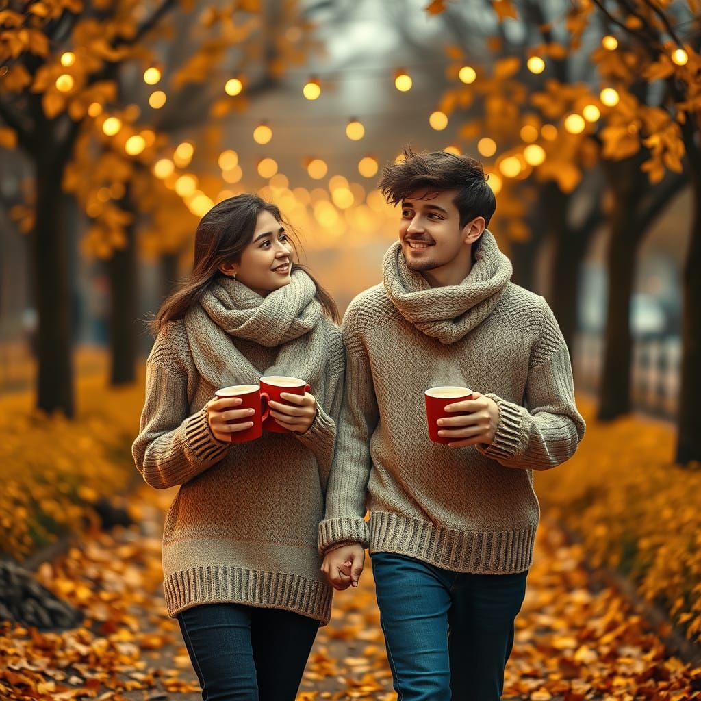 Romantic Autumn Date Night Under Fairy Lights