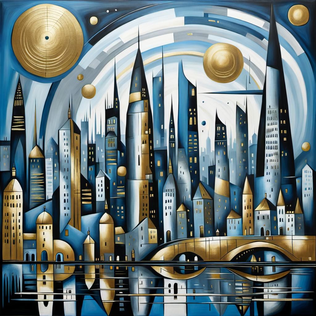 Metallic Futuristic City Inspired by Industrial Art