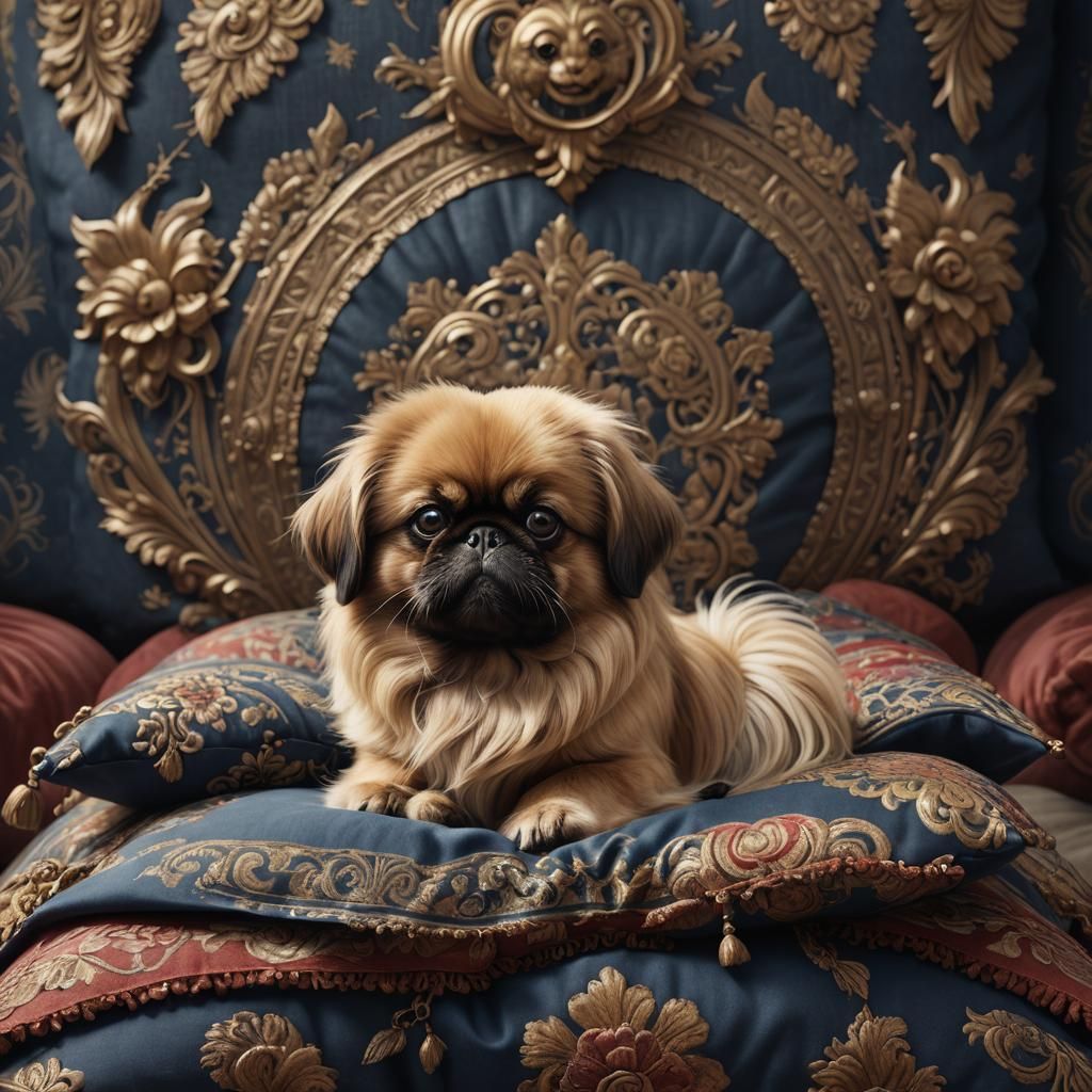Pekingese Dog Detailed Matte Painting in Fantasy Style