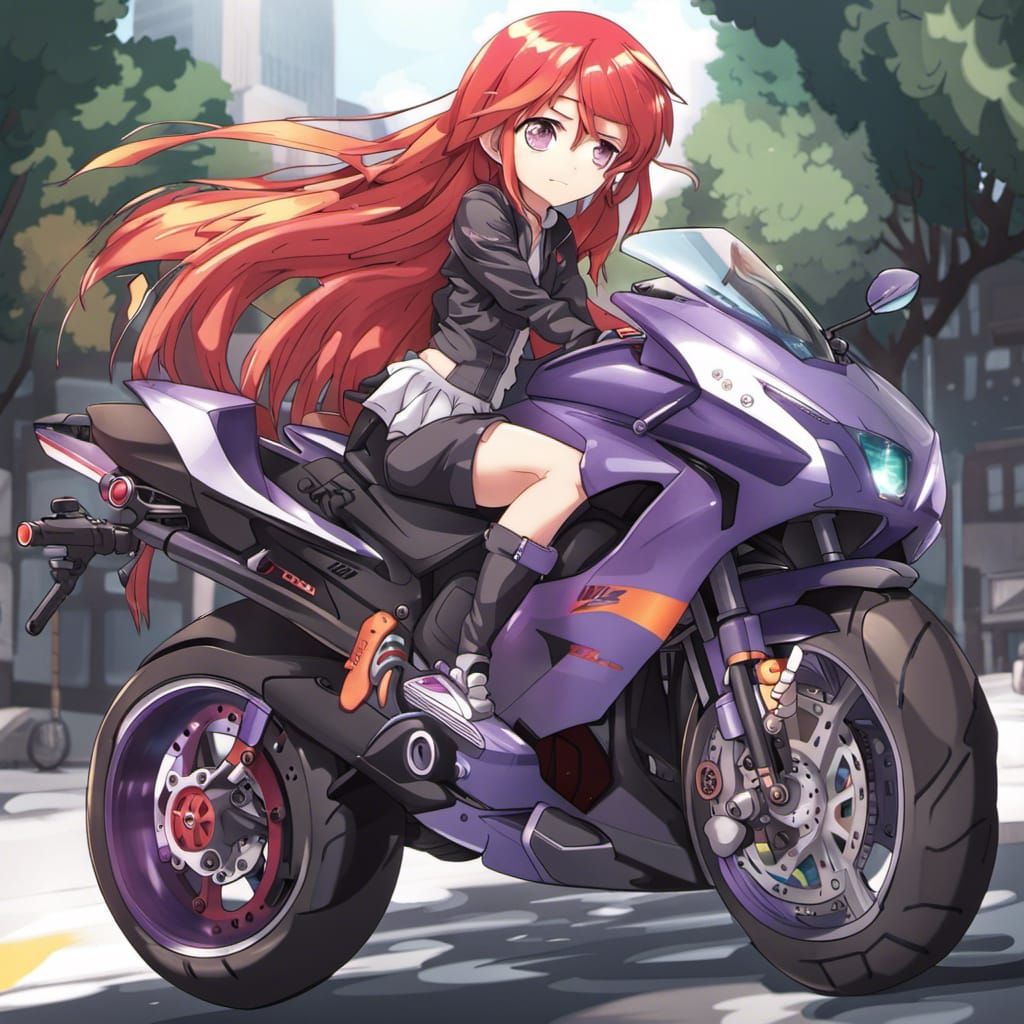Anime Style Girls on Superbike