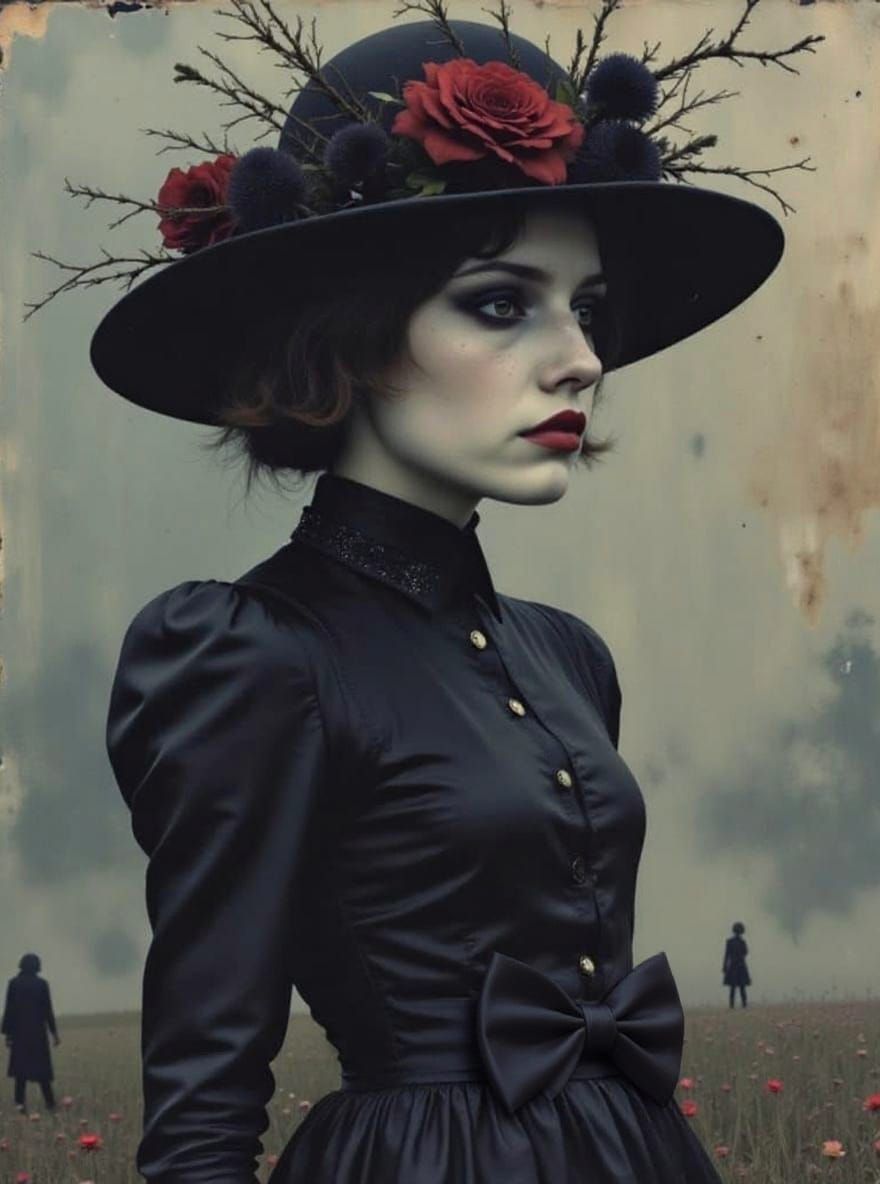 Modern Goth Girl in Latex with Dark Makeup