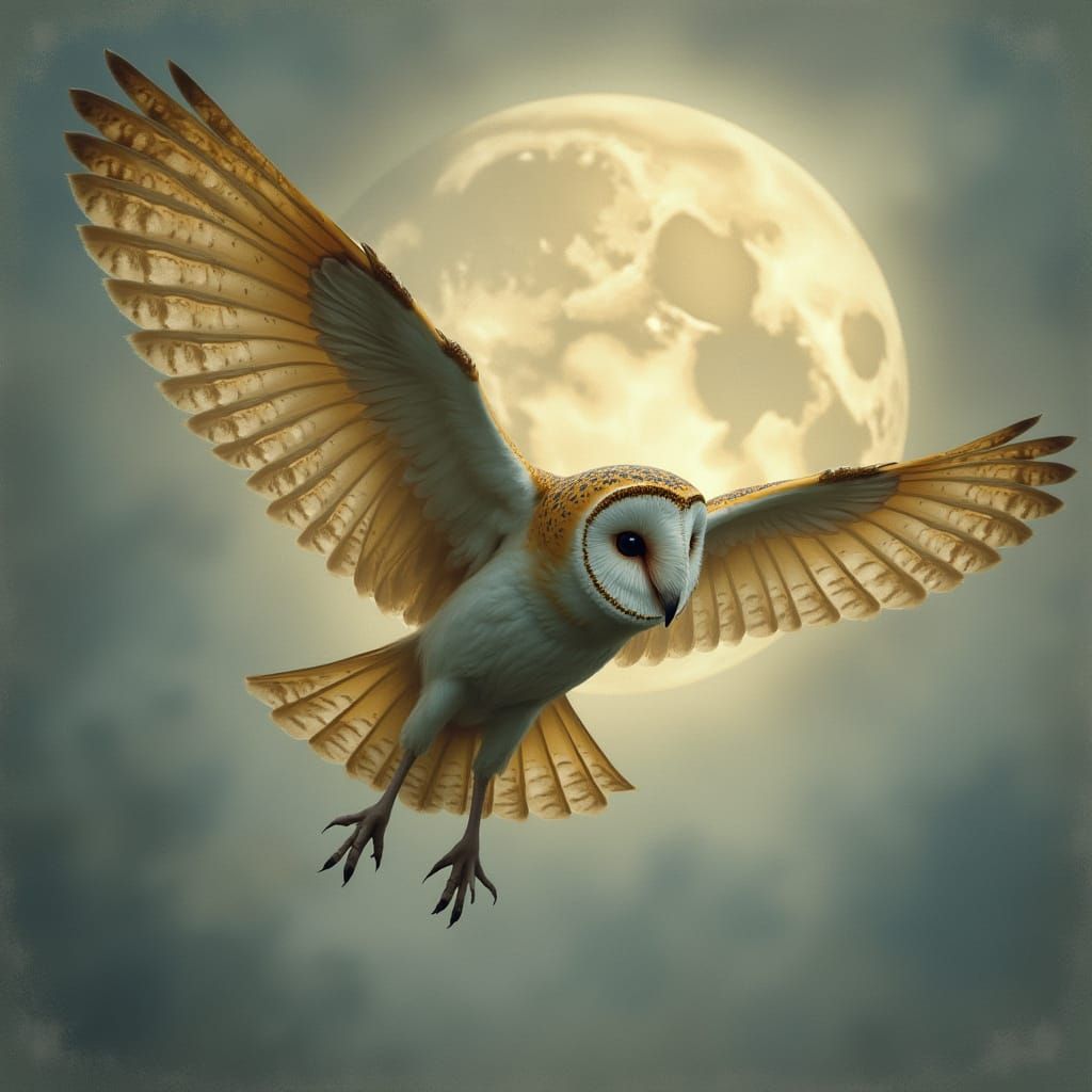 Majestic Barn Owl in Ethereal Flight