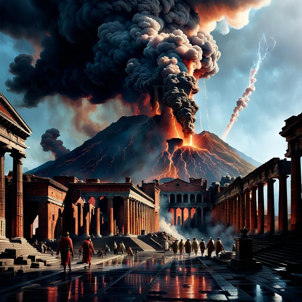The Initial Eruption of the Volcano Vesuvius that Destroyed Pompeii City