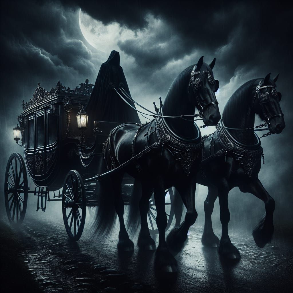 Ethereal Midnight Procession in Gothic Style