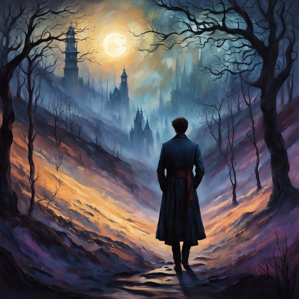 Mystical Landscape in Warm Golden Light