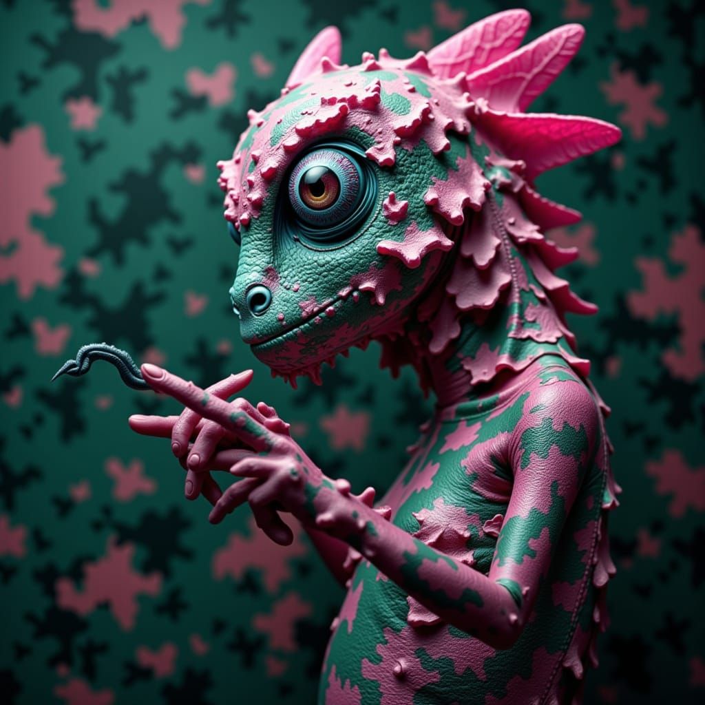 Pink Camouflage Wisp Creature