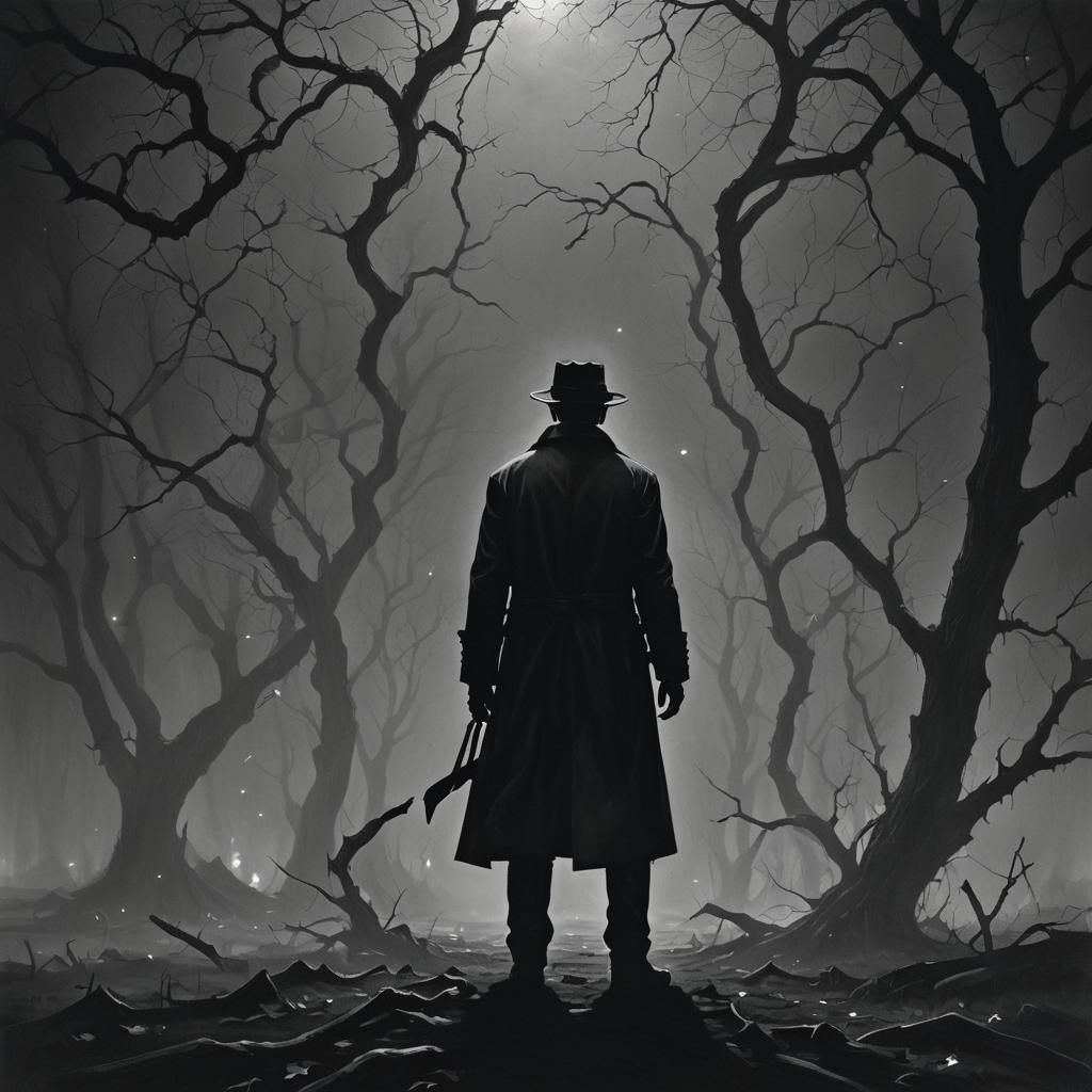 Sinister Shadow Figure in the Abyss