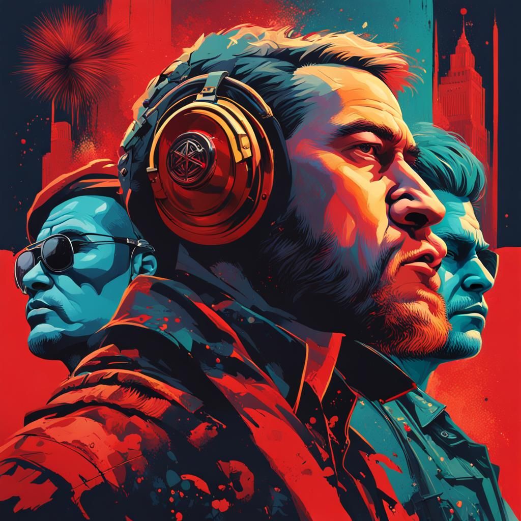 Illustrate the clash of ideologies between the emotionless enforcers of the regime and the passionate rebels of the resi...