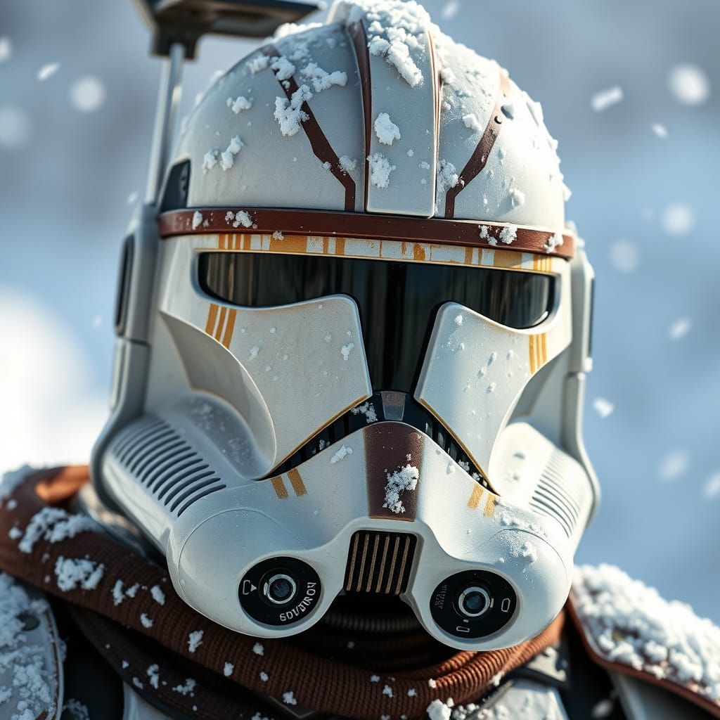 Gritty Clone Wars Helmet in Snow Camouflage