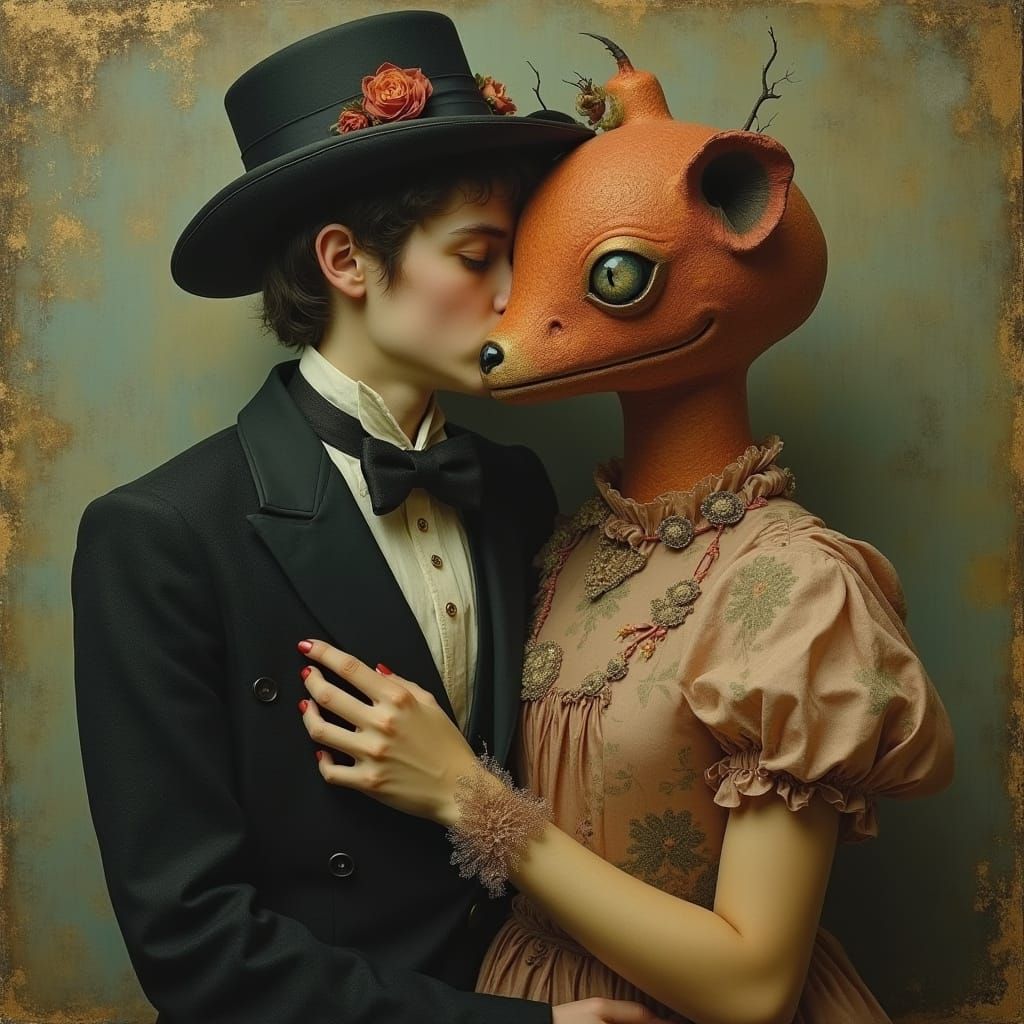 Ethereal Edwardianpunk Beauty in Loving Embrace