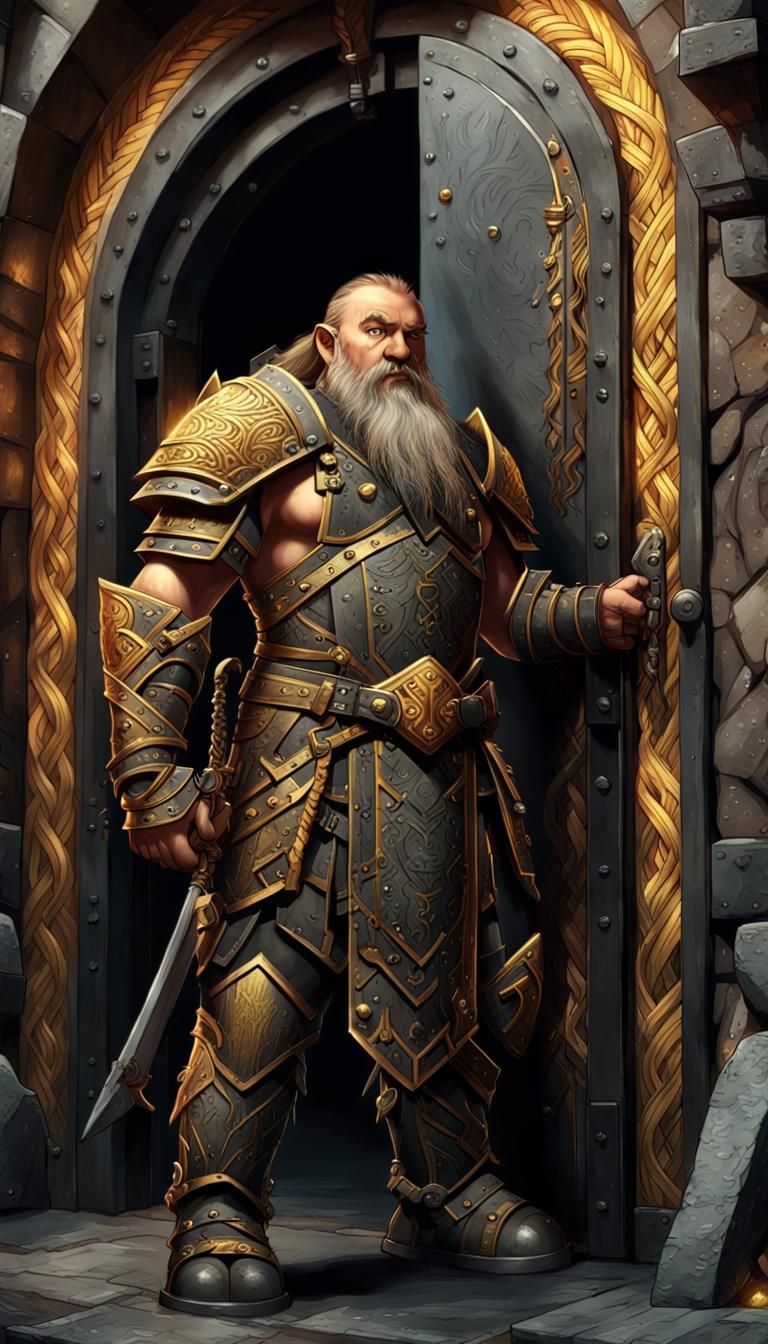 Dwarf Warrior Guarding Troglodyte Castle Entrance