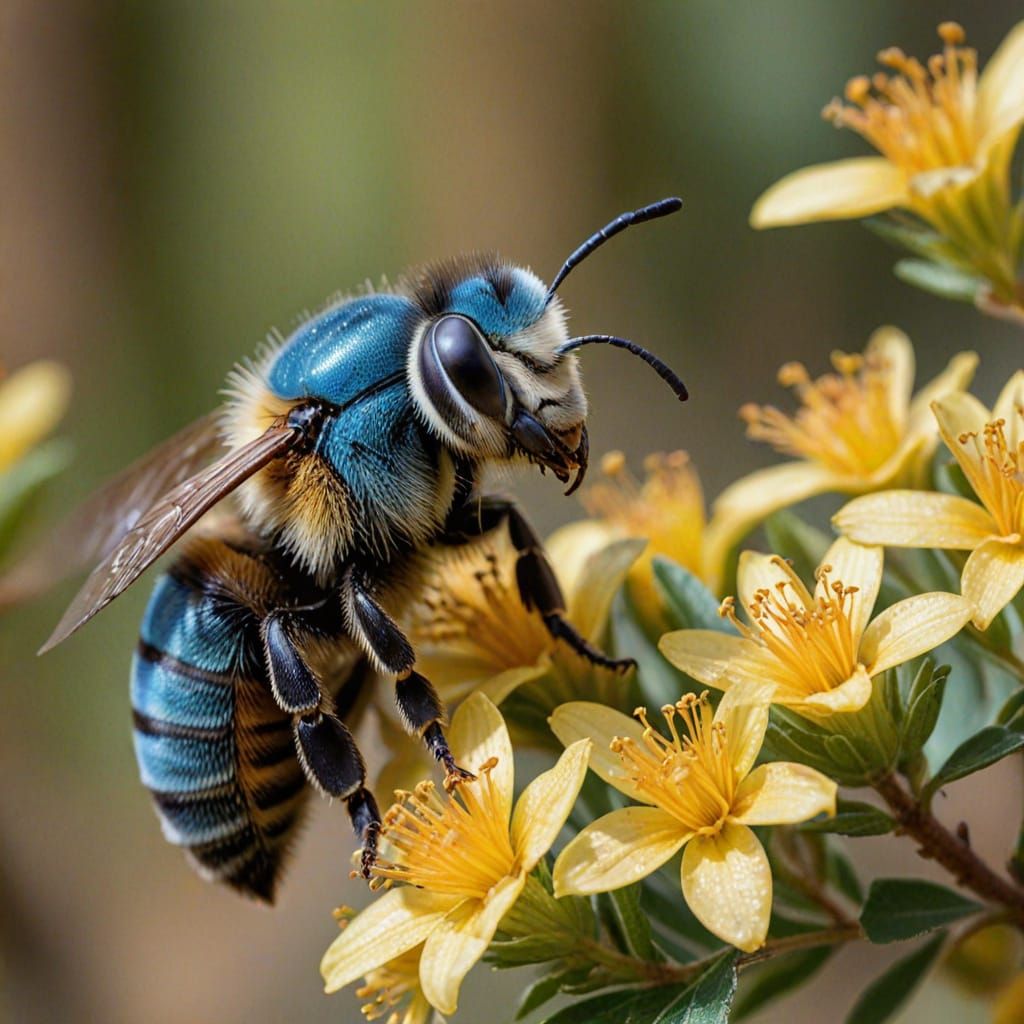 Australian Blue Banded Bee: Wildlife Photography