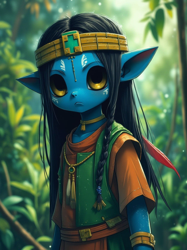 Elegant Alien Woman in Jungle Environment