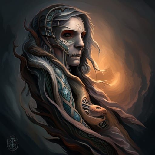 Cross and Snake Tattoo Design in Horror Style