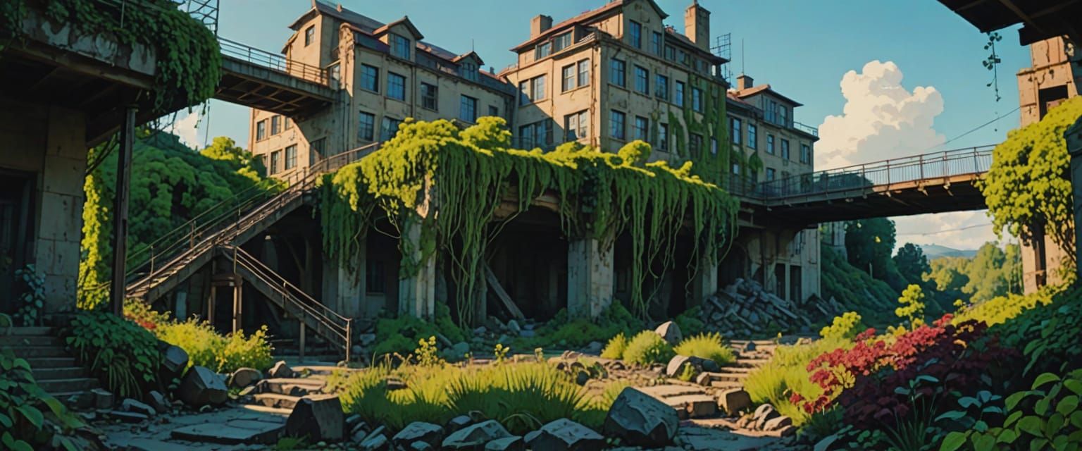 Industrial Wasteland in Comic Book Style