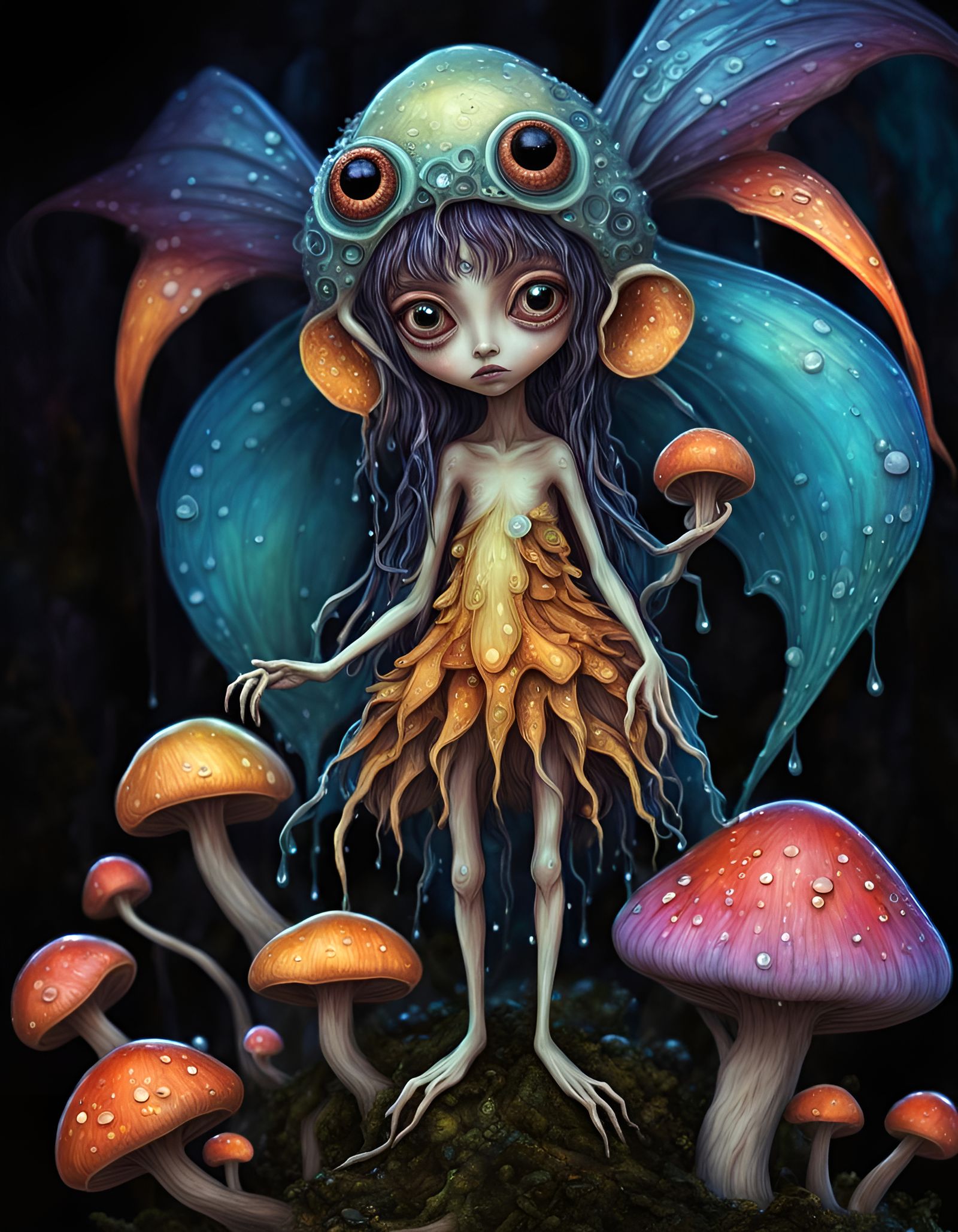 Fungal Fairy in Brian Froud Style