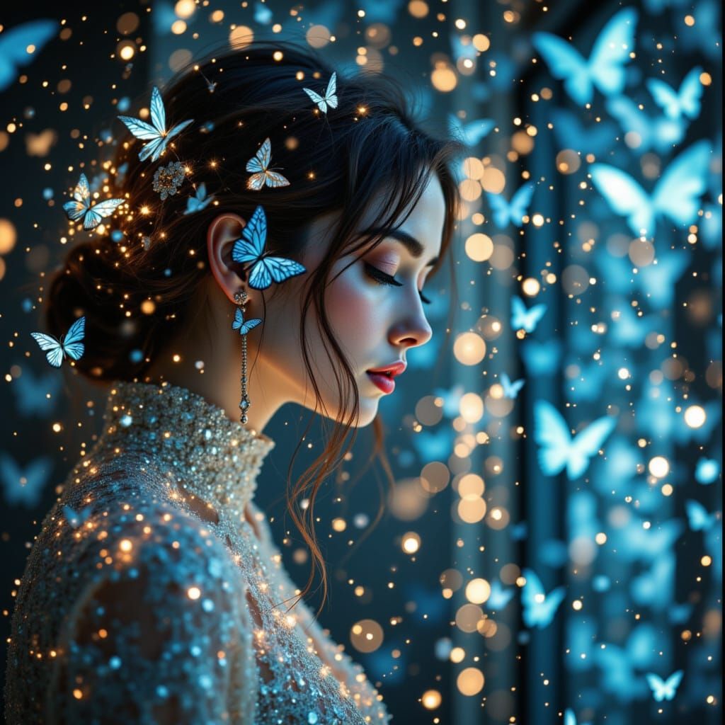 Abstract Digital Art with Textured Elements