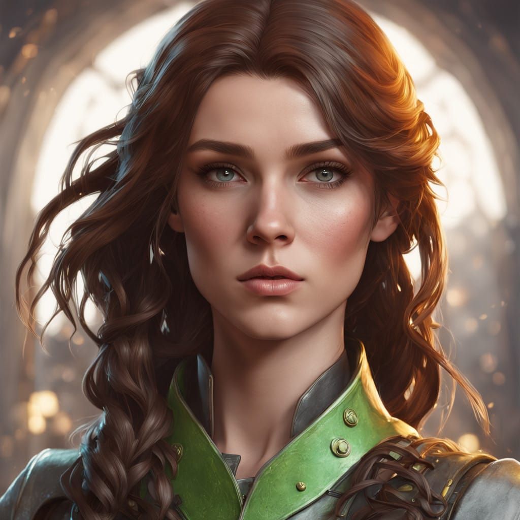 Elegant Elven Guild Receptionist in Hyperdetailed Portrait