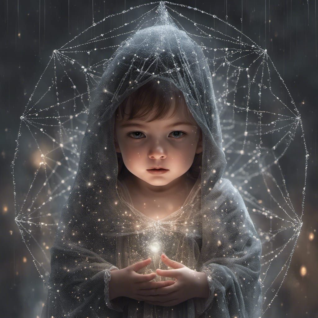 Pregnant Witch with Cosmic Staff in Psychedelic Surrealism