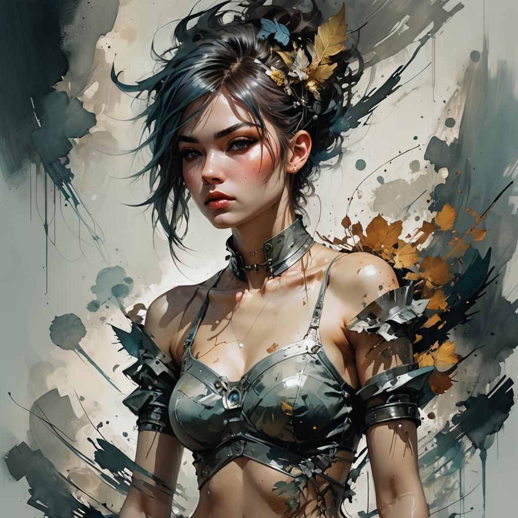 Punk Girl Digital Airbrush Art Masterpiece