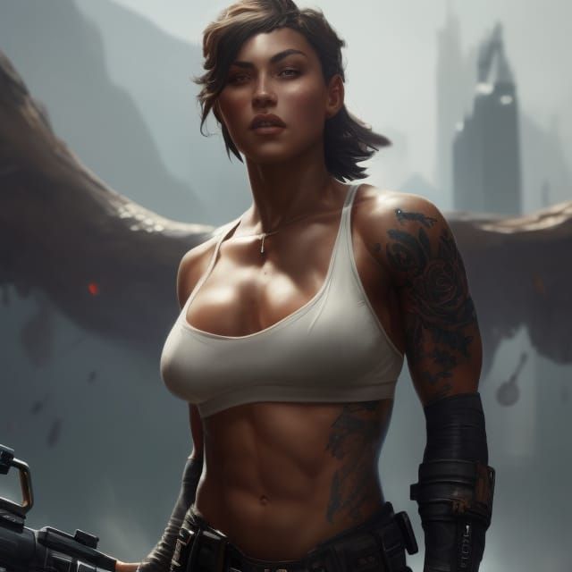 Tomboy Concept Art in Dark Sci-Fi Style