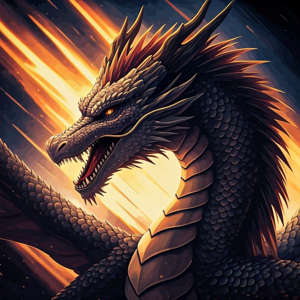 Majestic Dragon in Manga Scan Style