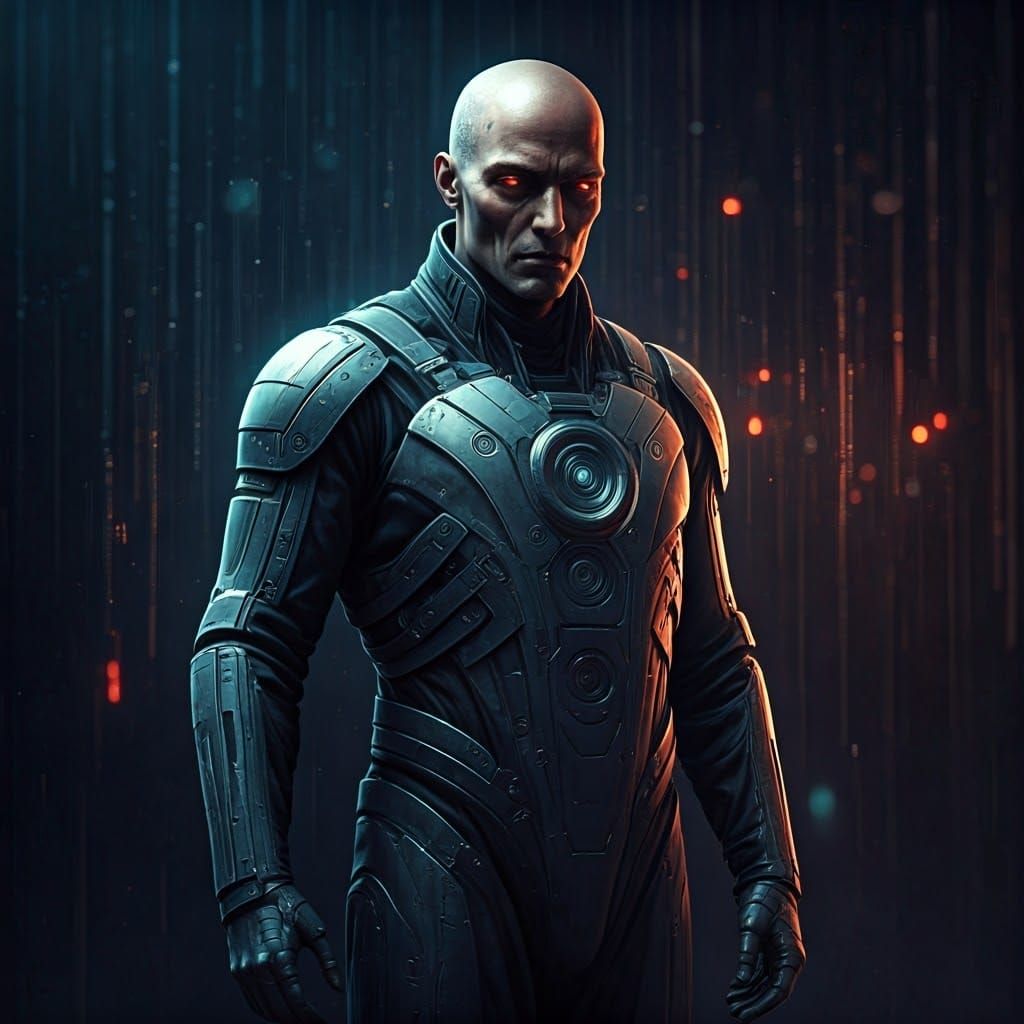 Cyberpunk Metahuman Code in Vibrant Bokeh