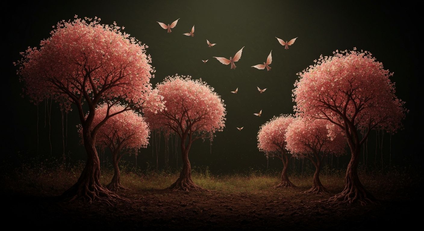 Enchanted Flyingtrees with Floral Gossamer Filigree Wings