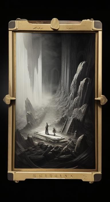 Tintype Tarot Card: Bat People in Ancient Cave