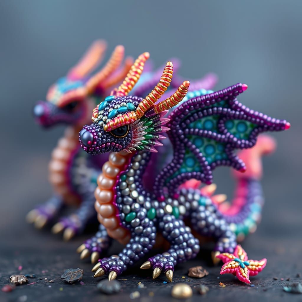 little dragons made  of  beads