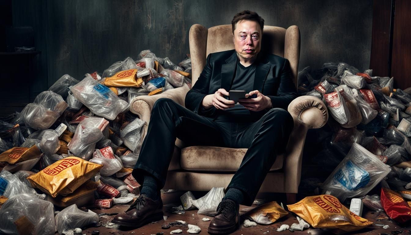 Melancholy Man in Chaotic Room, Dramatic Lighting