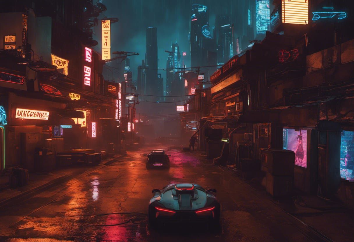 Neon Cyberpunk Cityscape in 2099