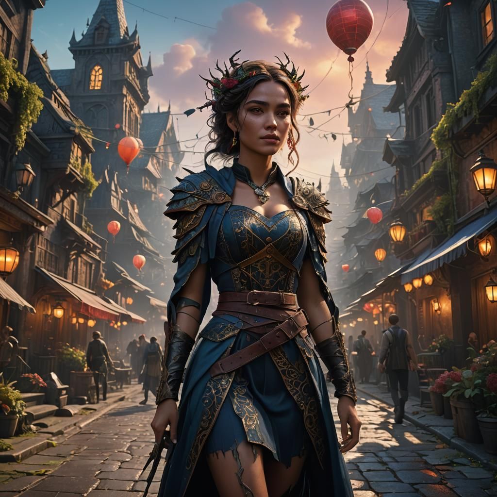 Girl Returns Home: Detailed Fantasy Concept Art