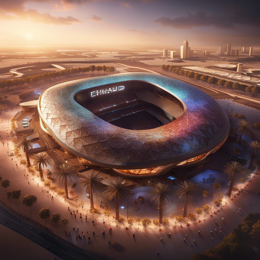 Etihad Arena: Detailed Matte Painting in Abu Dhabi