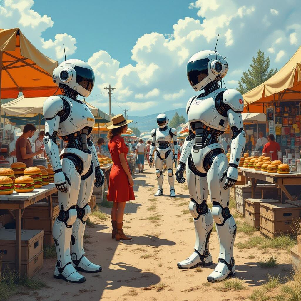 Robotic Boot Sale in Rural Setting