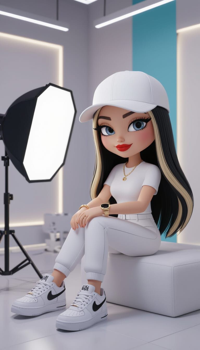 Chibi Character in Photo Studio: 3D Render
