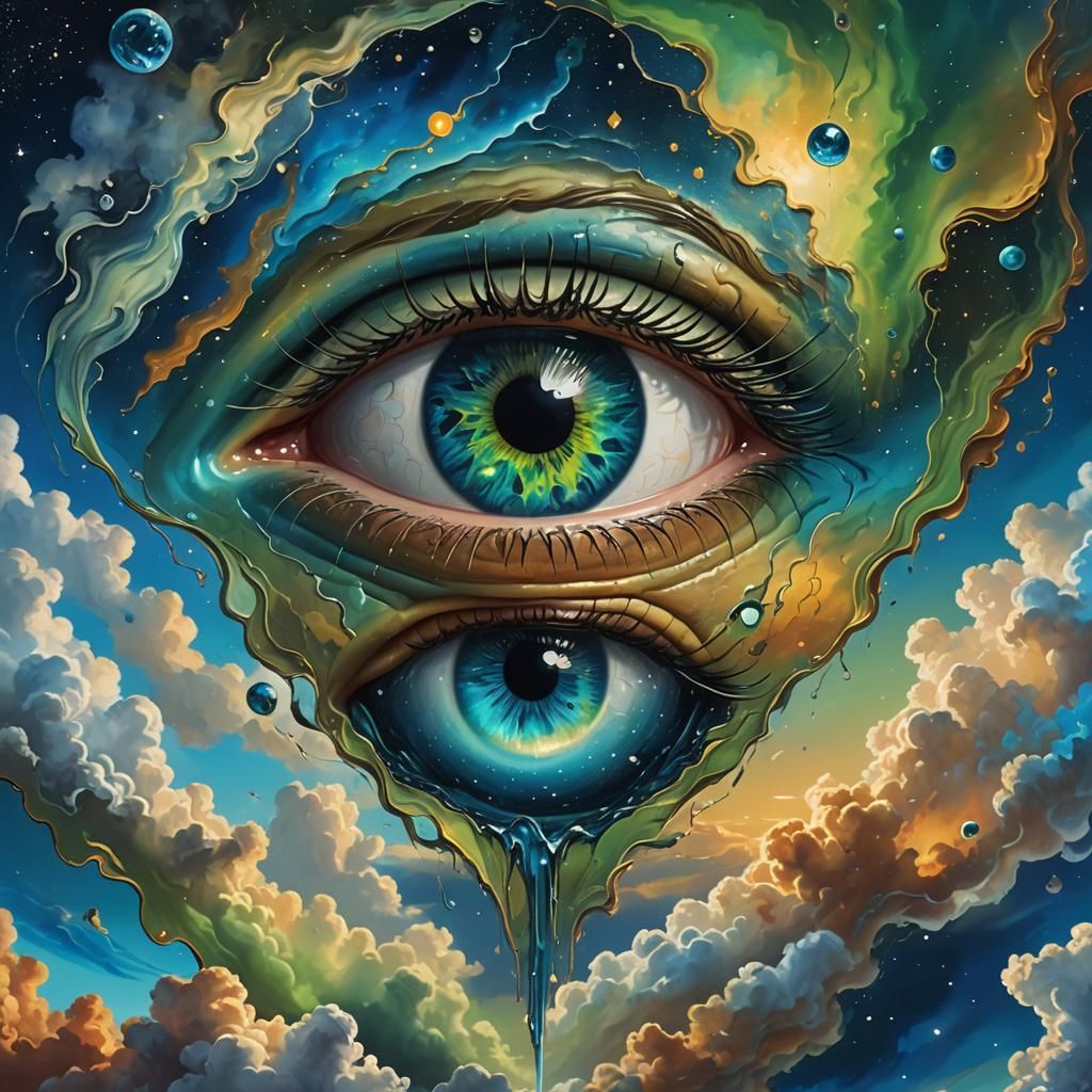 Crying Eye Earth: A Vivid Digital Matte Painting