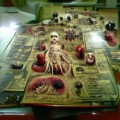 Macabre Board Game with Gothic Architecture