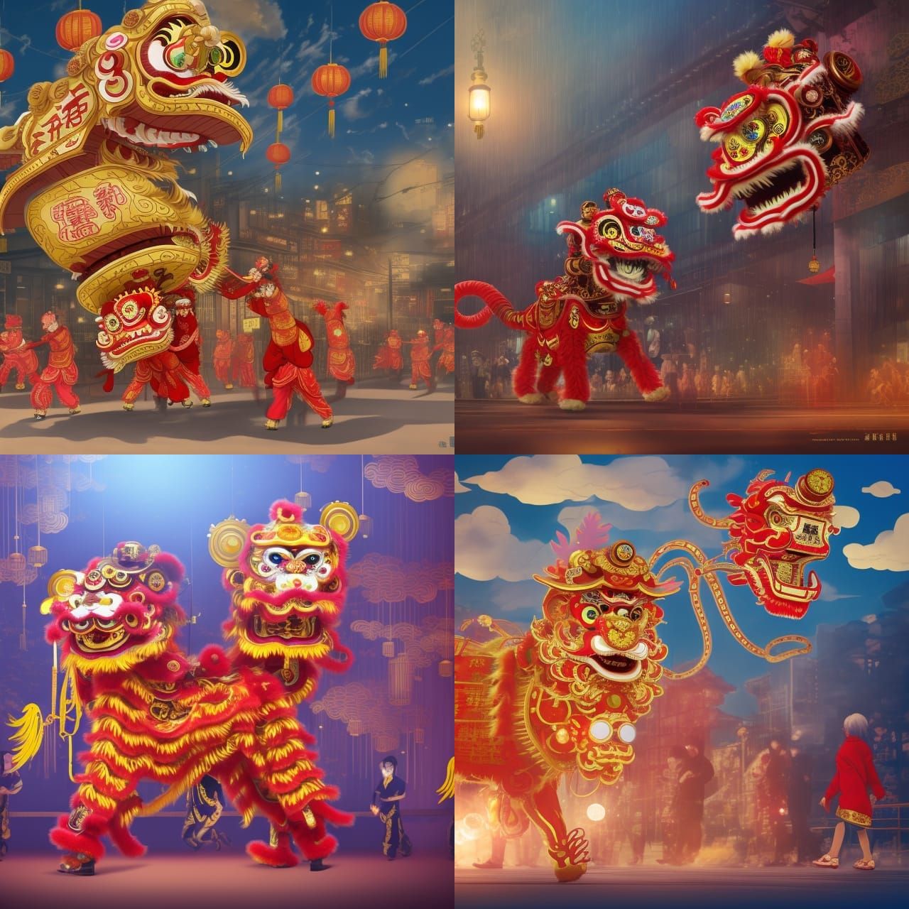 Steampunk Lion Dance in Future, Anime Key Visual