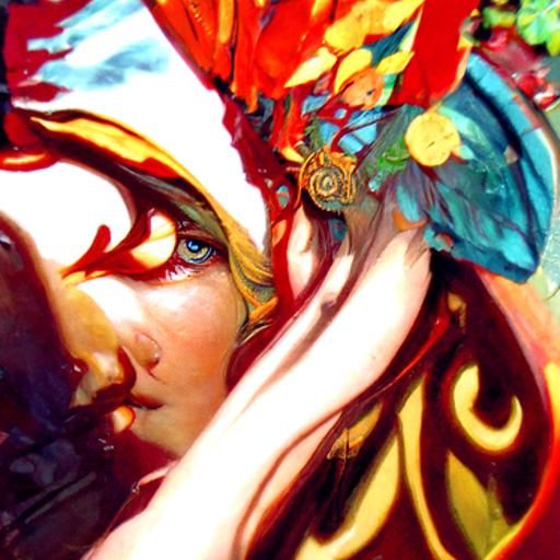 Indigo Eagle in Art Nouveau Style