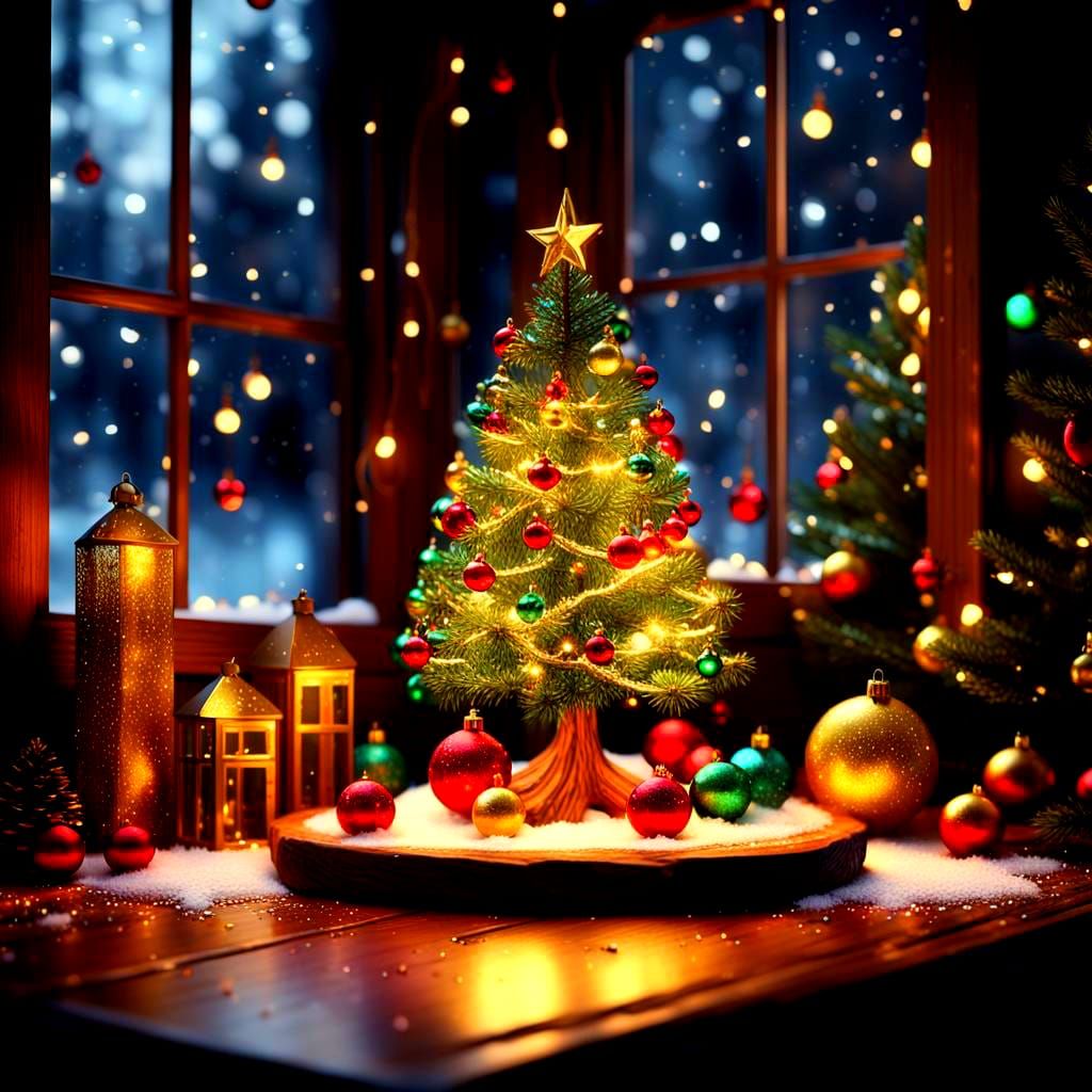 Festive Christmas Decorations in 3D Rendering