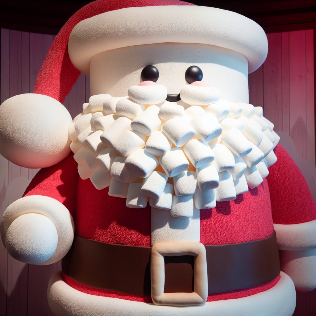 Marshmallow Santa Claus Figure with Marshmallow Beard