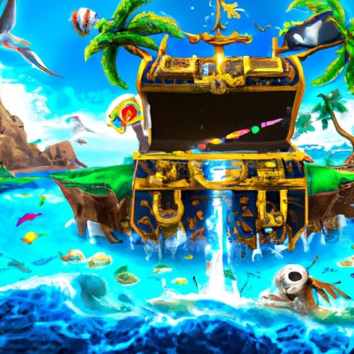 Pirate Ship on Treasure Island: Anime Style