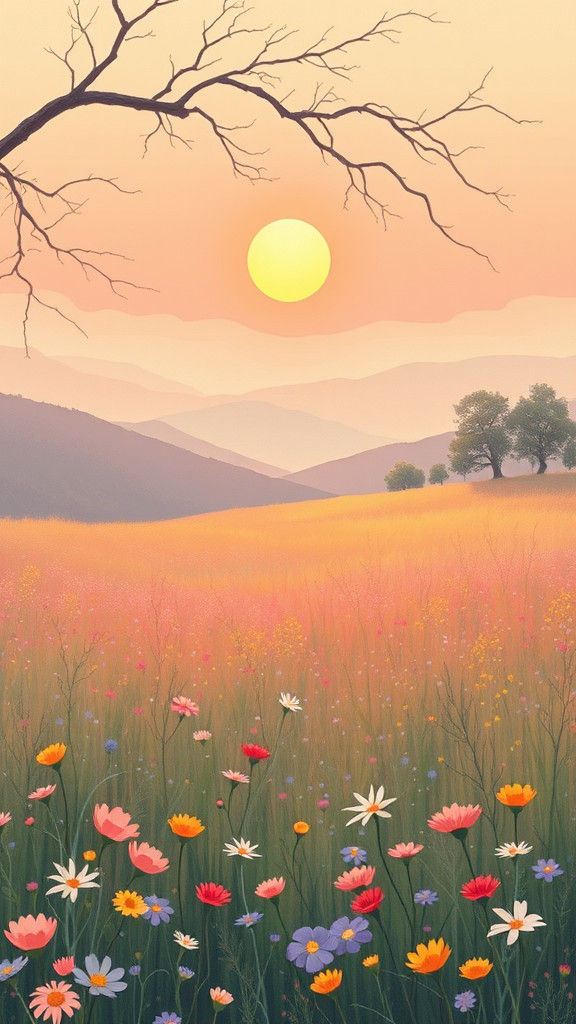 Impressionistic Landscape at Dawn or Dusk