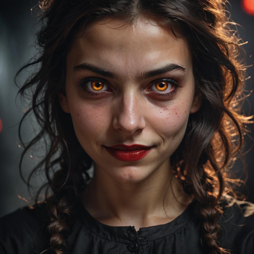 Sinister Smile: A Surrealist Portrait in Schoeller Style