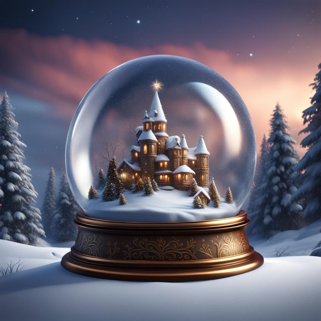 Detailed Christmas Snow Globe Concept Art