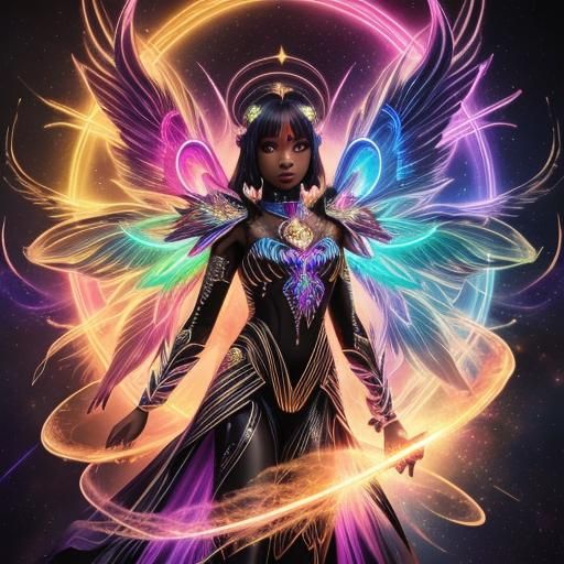 Celestial Guardian Angel with Flaming Sword