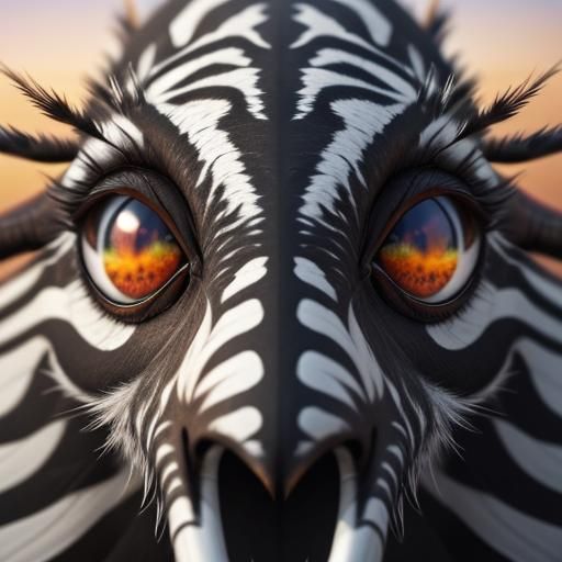 Winged Zebra Spider in Hyper-Realistic Digital Art