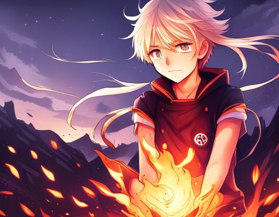 Ember Anime Key Visual in Japanese Manga Style