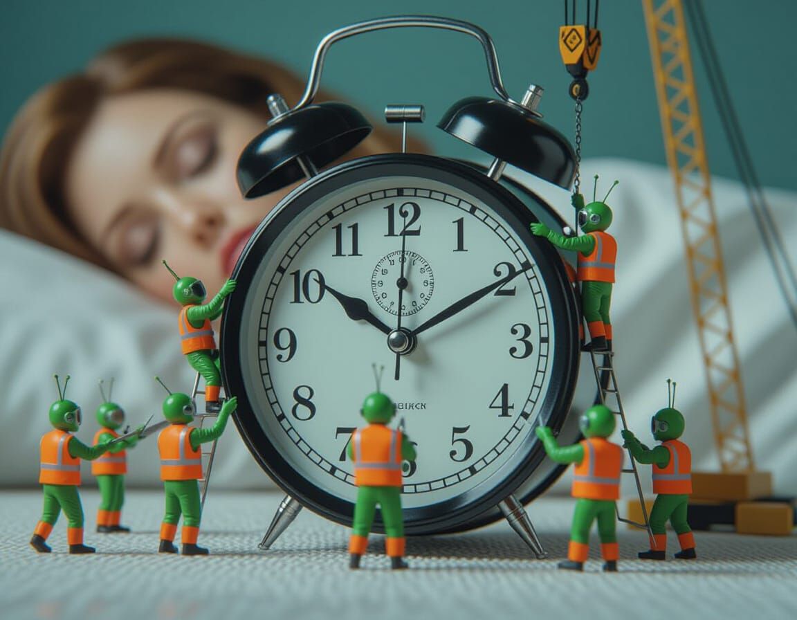 Tiny Aliens Steal Giant Alarm Clock